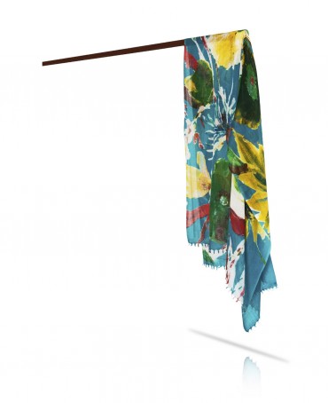 Палантин Женский W40-LA.PEINTURE/TURQU